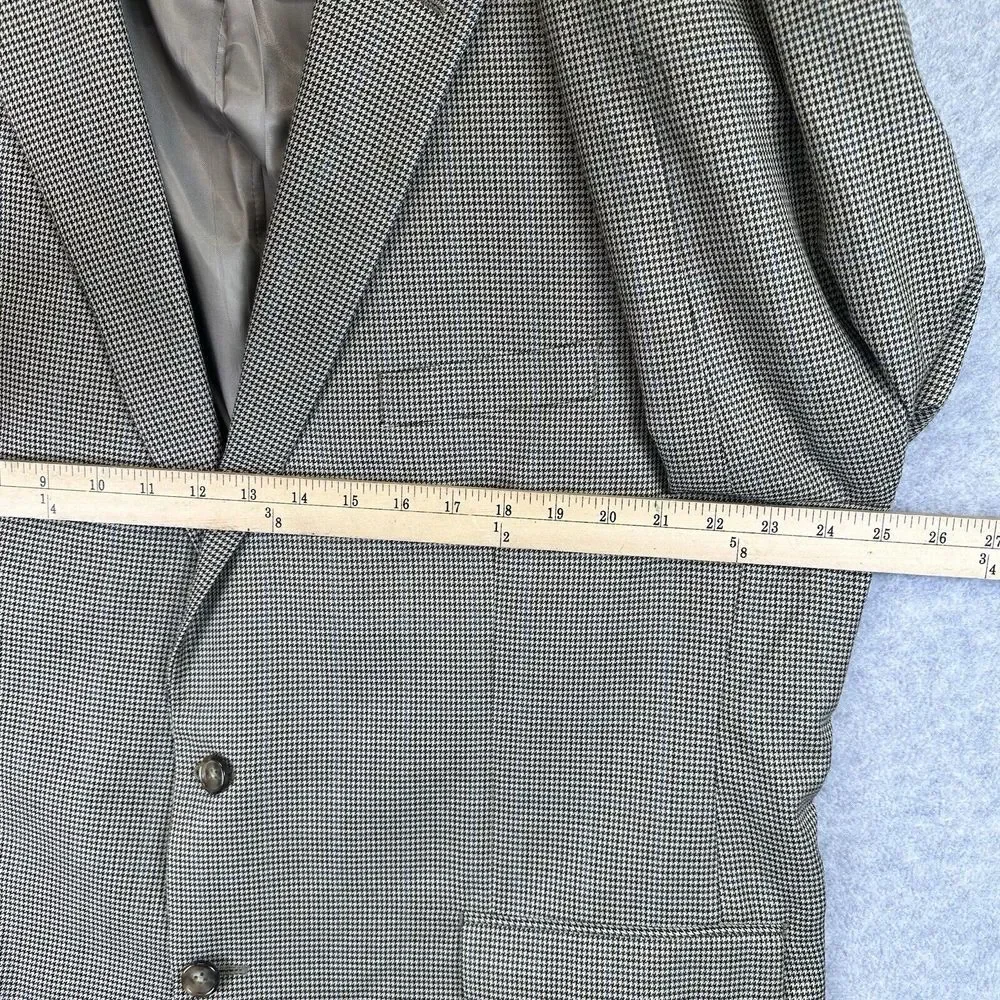 Ralph Lauren LRL 48R Houndstooth Plaid Blazer Men Light Brown Sport Coat  Career